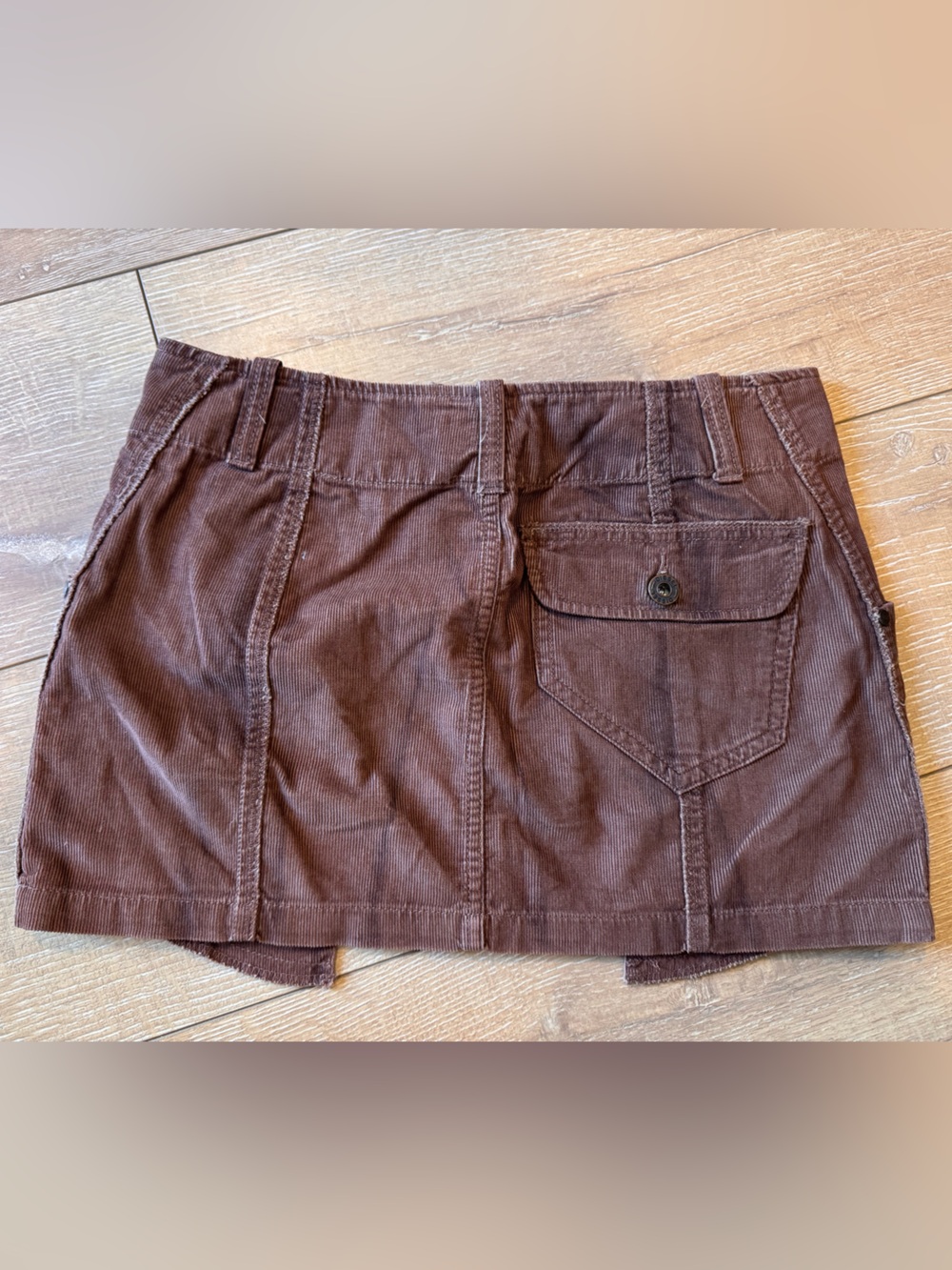 Diesel Dark Brown Corduroy Utility Mini Skirt - Picture 2 of 3